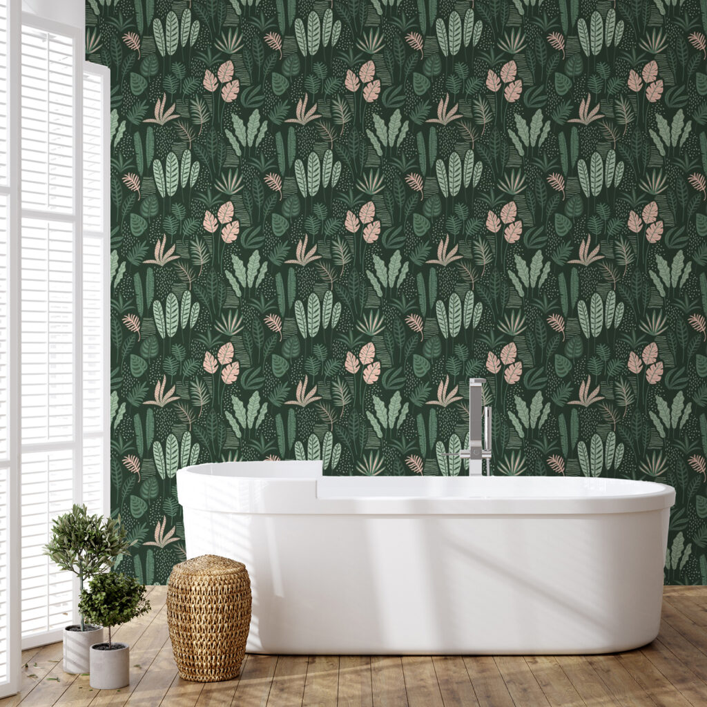 Botanical Repeat Pattern Wallpaper For Walls