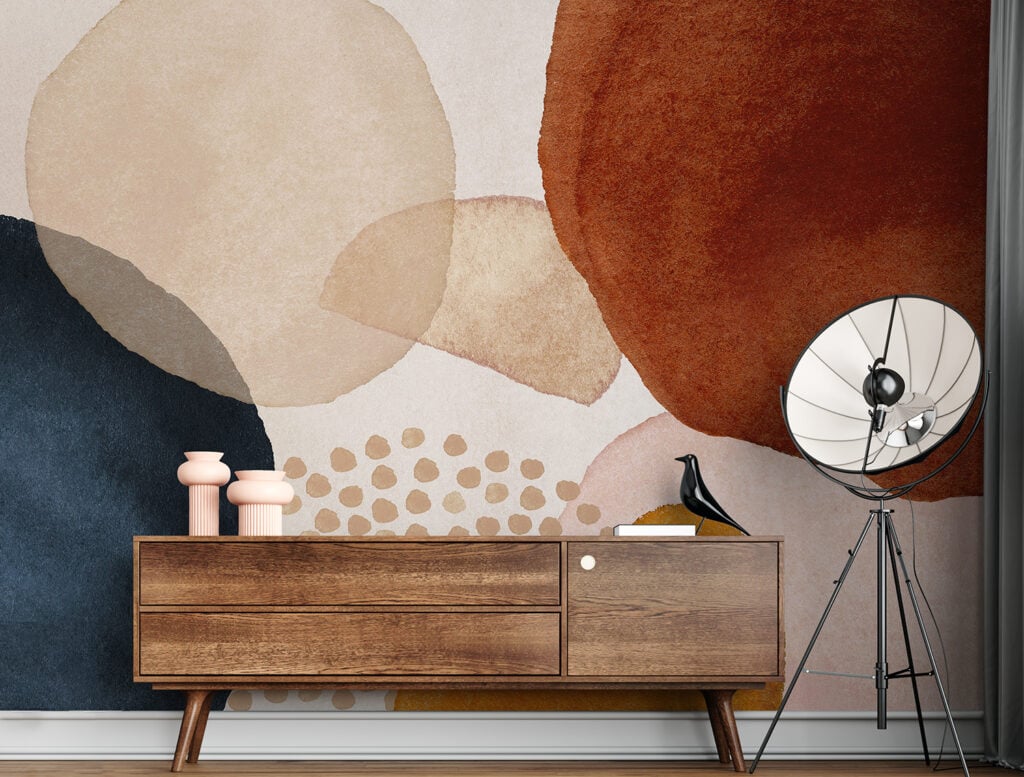 Blush Pink Watercolor Terracotta Abstract Wallpaper Murals