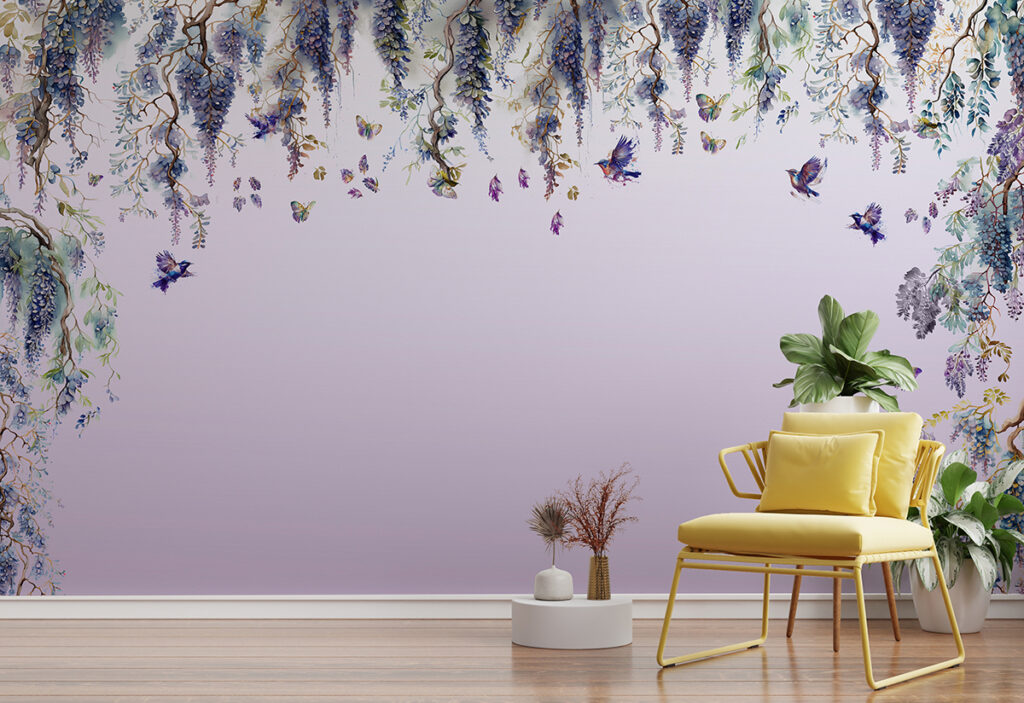 Lavender Love Wisteria Wall Mural