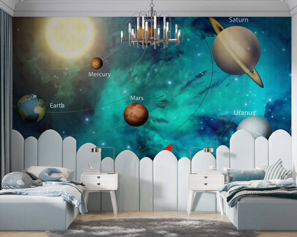 Kids Solar System Planets Wallpaper Mural
