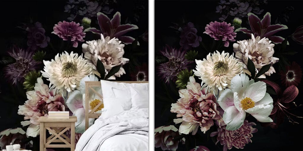 Dark Garden Floral Removable Wallpaper Murals
