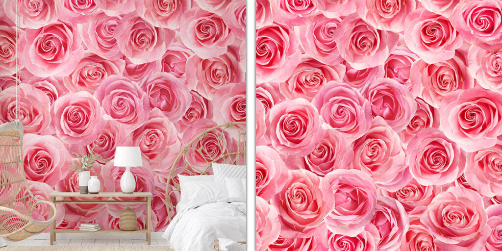 Blush Pink Roses Self Stick Wallpaper
